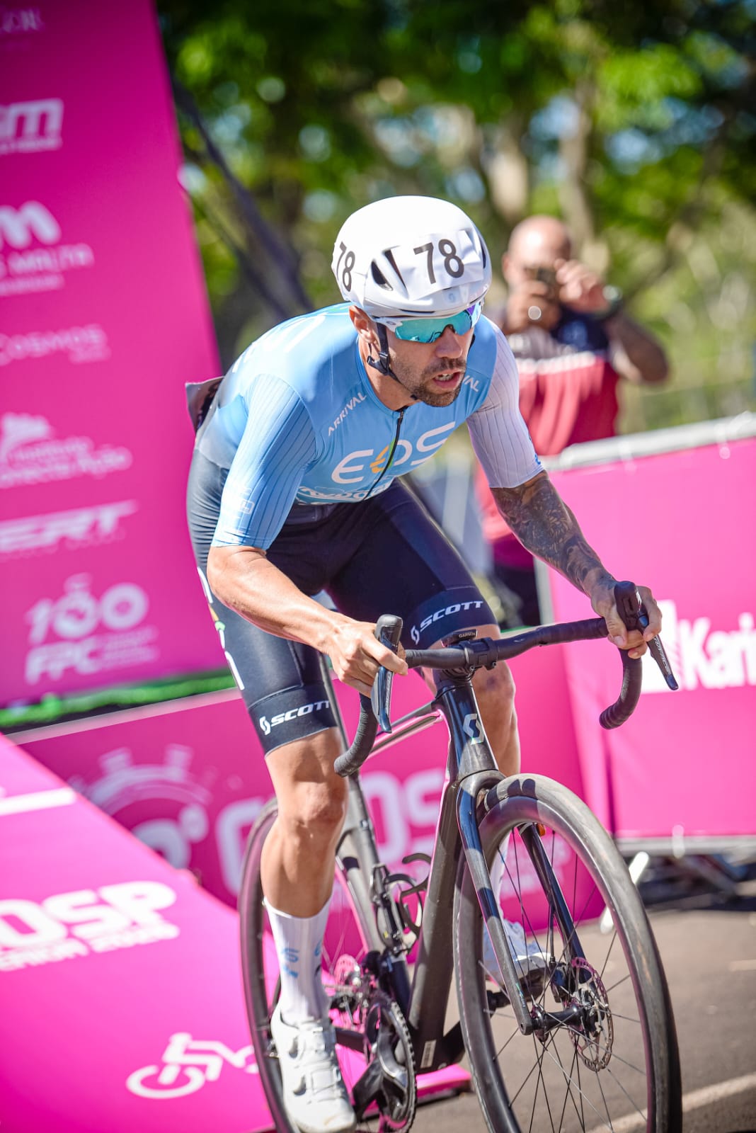 Eos Pro Cycling athlete in action during a competition